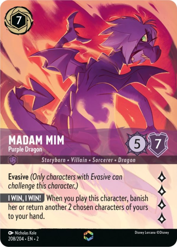 Madam Mim - Purple Dragon (Enchanted) (208 204) [Rise of the Floodborn] on Sale